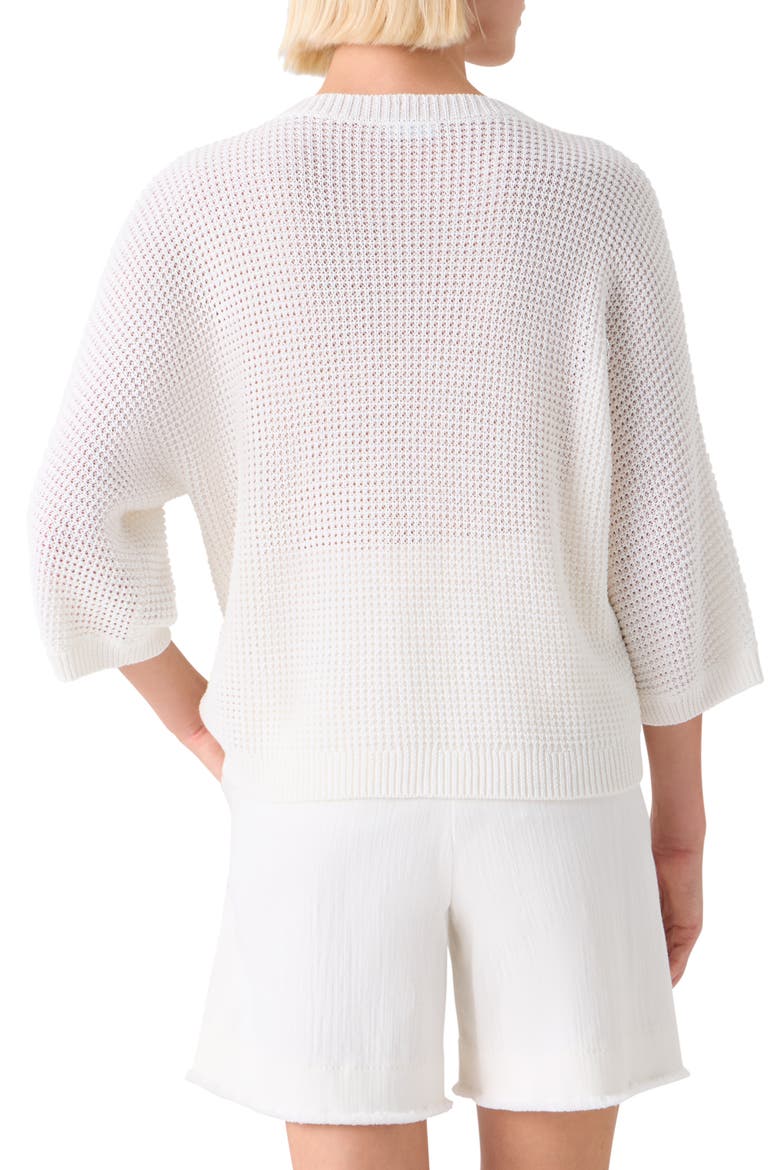 Linen & Cotton Sweater, Alternate, color, CREAM