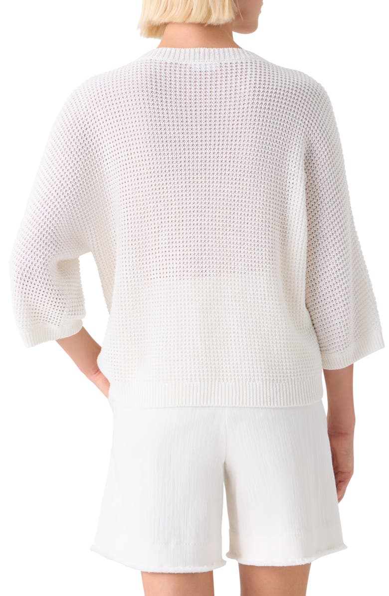 Akris punto Linen & Cotton Sweater, Alternate, color, Cream
