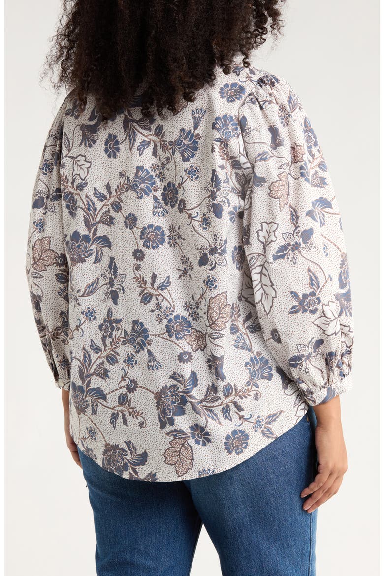 Bryony Floral Button-Up Shirt, Alternate, color, BROWN-BLUE