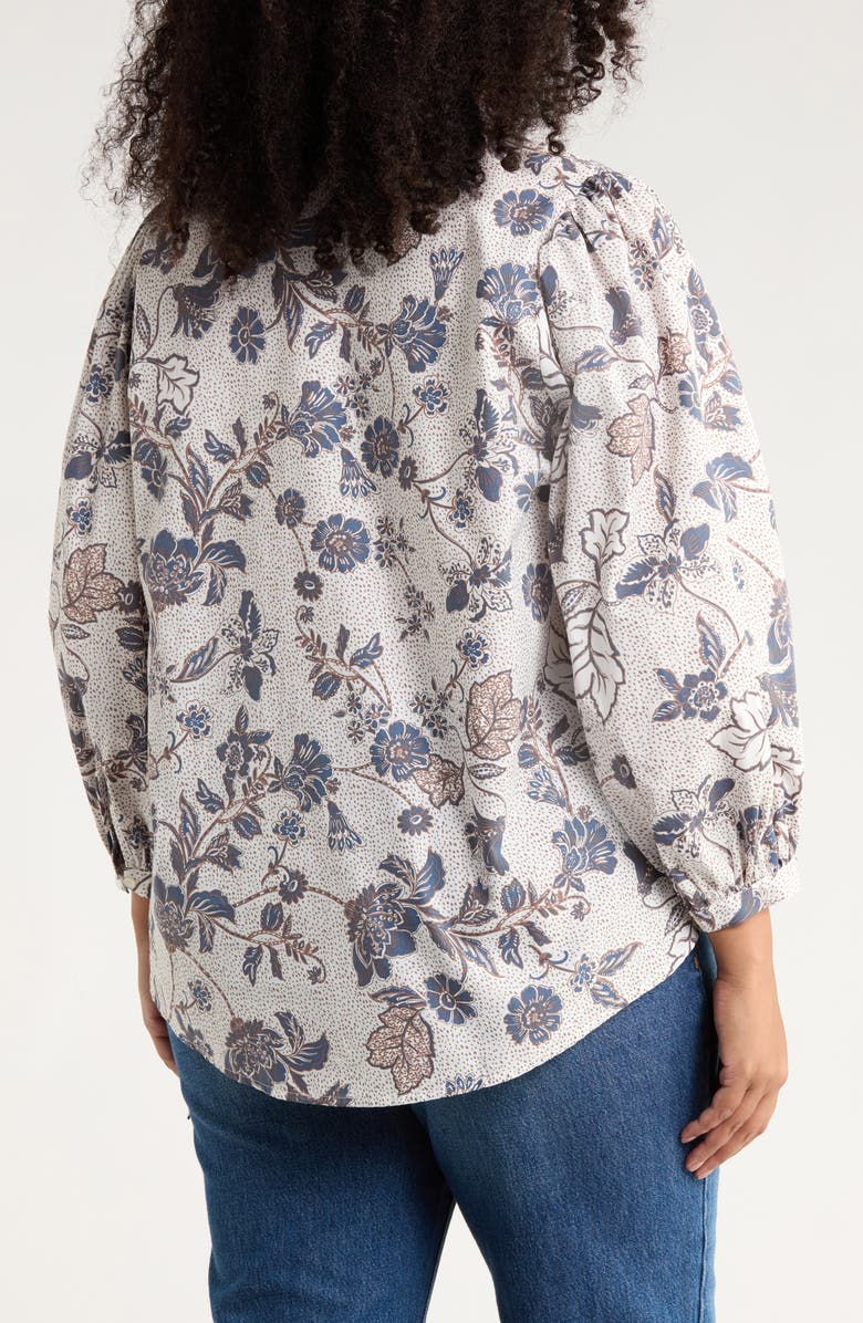 SUGARLIPS Bryony Floral Button-Up Shirt, Alternate, color, Brown-Blue