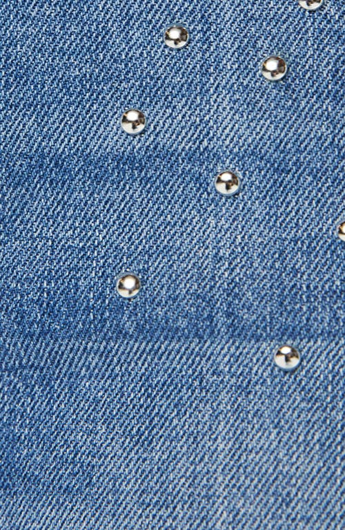 Mother The Mid Rise Dazzler Ankle Fray Riding The Cliffside Jeans In Metal Magic
