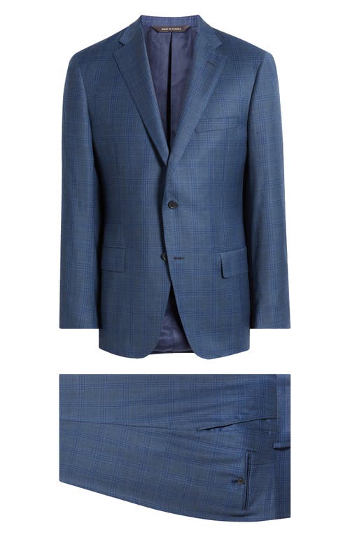 Heritage Gold Plaid Wool Suit in Blue 