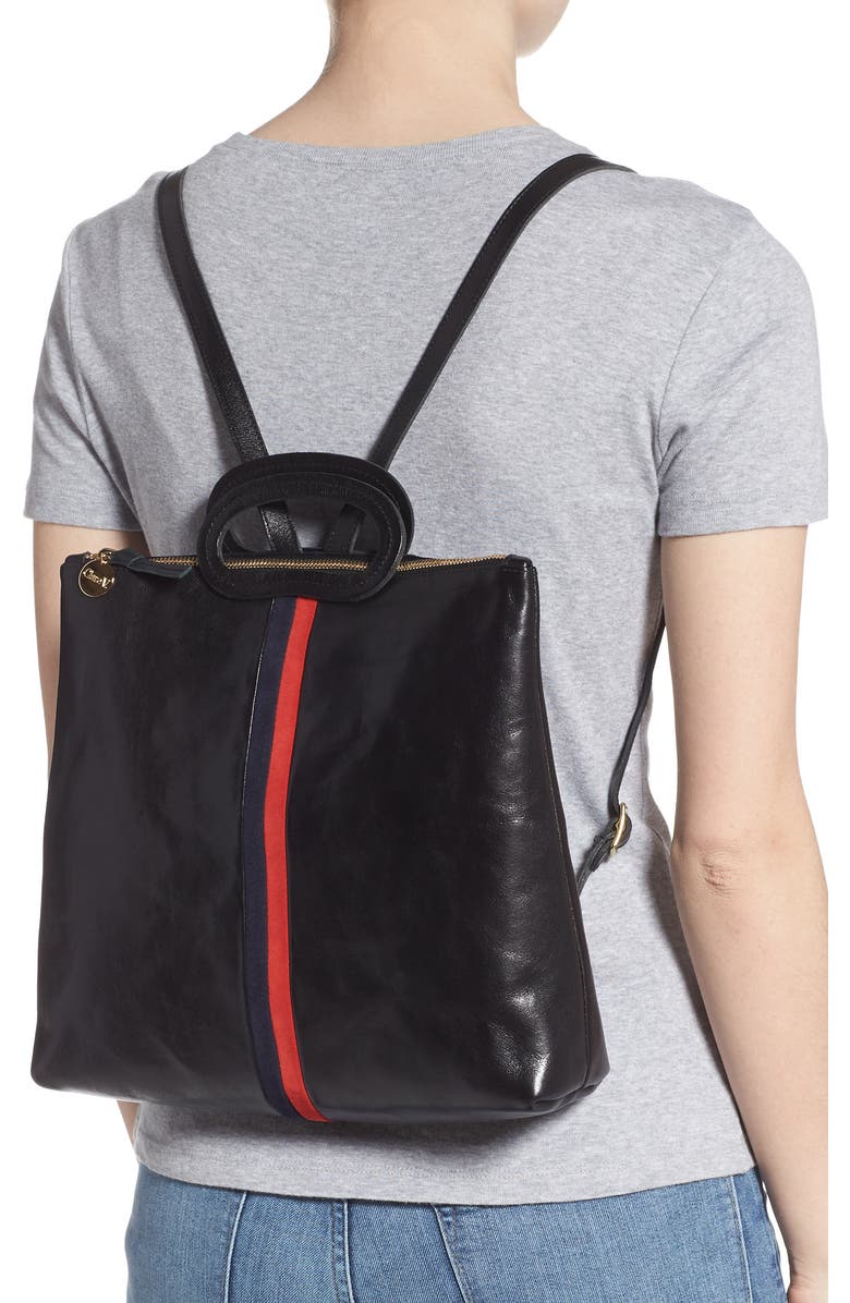 Clare V. Marcelle Leather Backpack, Alternate, color,