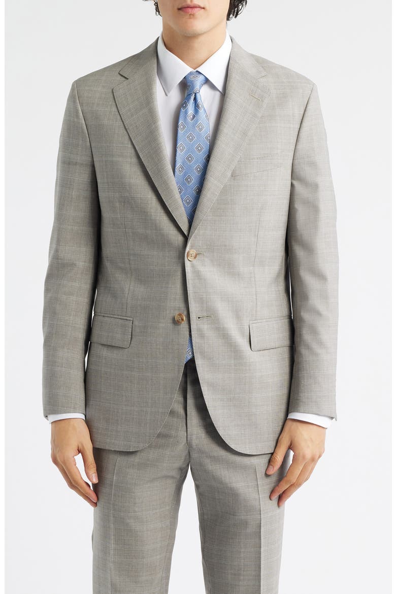 Hartford Classic Fit Tan Glen Check Wool Suit (Men) | Nordstrom