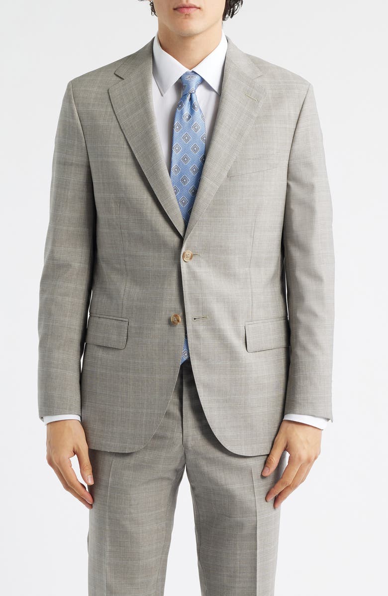 Peter Millar Hartford Classic Fit Tan Glen Check Wool Suit, Alternate, color, 