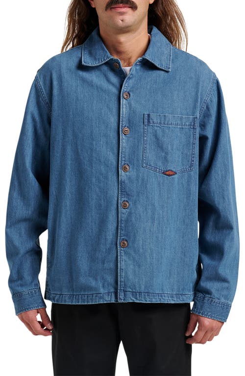 Quiksilver Denim Button-up Overshirt In Blue