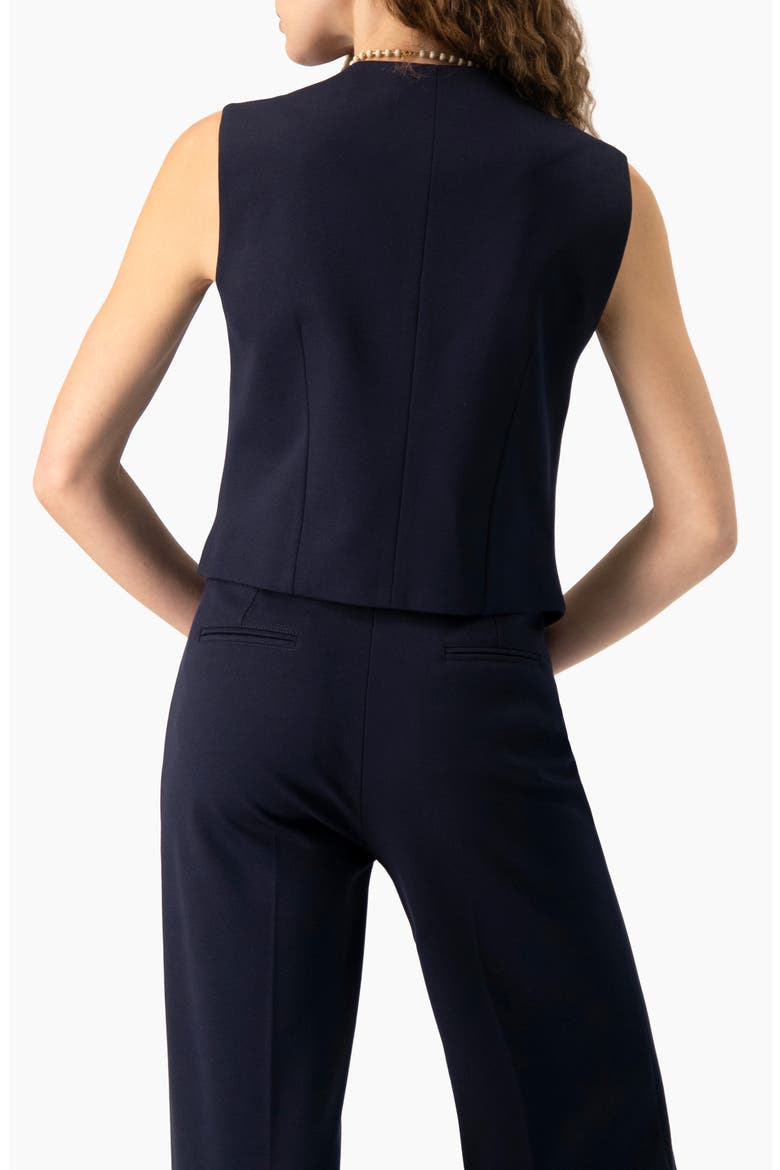 Wrap-Front Single-Button Vest, Alternate, color, Navy Blue