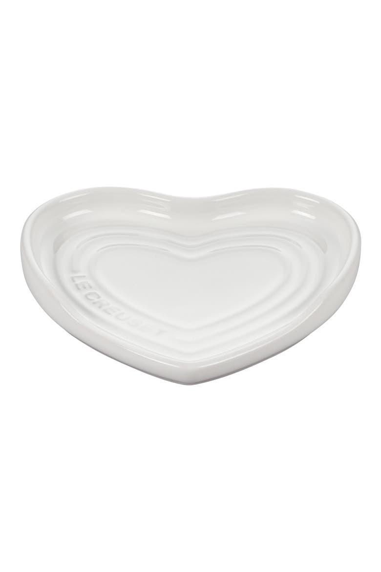 Stoneware Heart Spoon Rest, Alternate, color, WHITE