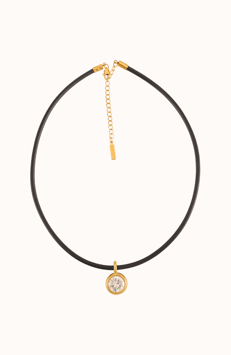 Joiana Jewelry Marlow Bezel Drop Necklace, Main, color, Onyx