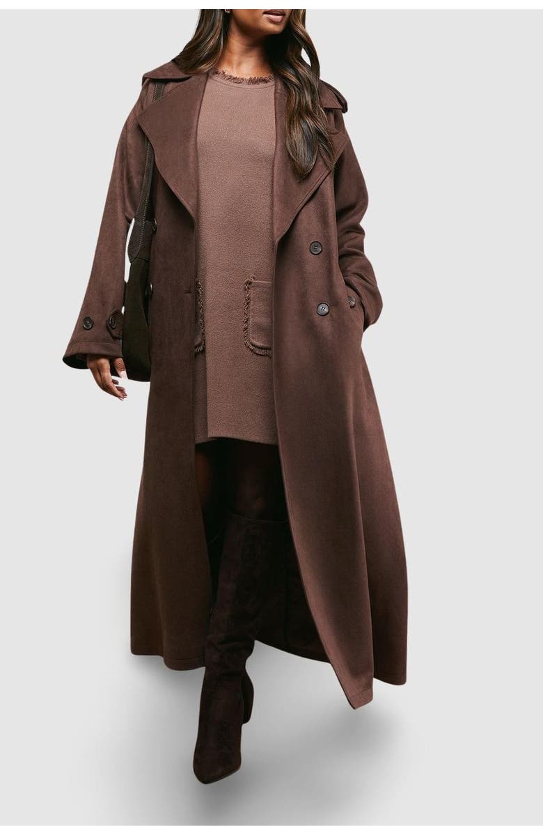 Oasis Cuff Detail Belted Coat, Alternate, color, 