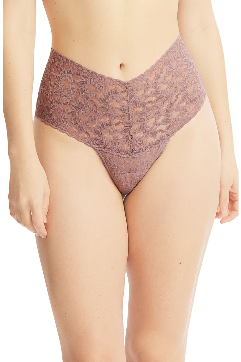 Retro High Waist Thong, Main, color, ARTICHOKE HEART PURP