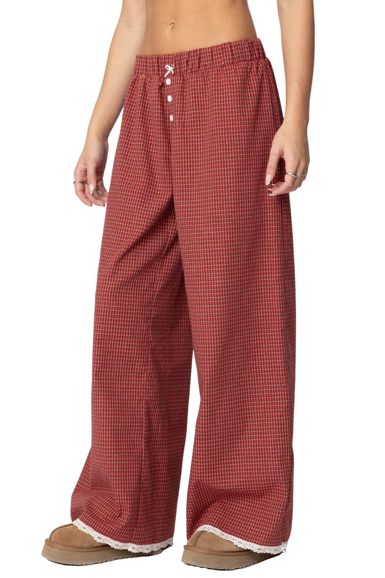 Dakota Plaid Pants, Alternate, color, RED