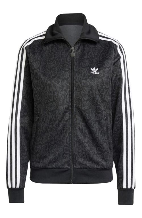 Adidas Originals Firebird Snakeskin Print Recycled Polyester Track Jacket In Gray