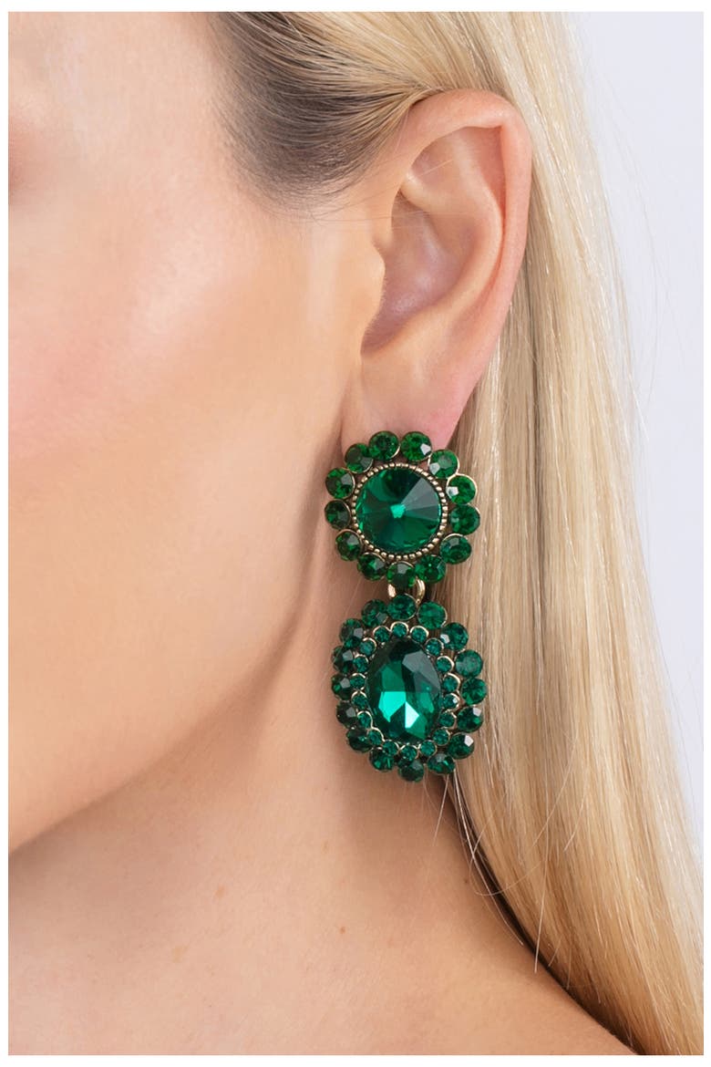 The Luxe Collection Aline Drop Earrings, Alternate, color, GREEN