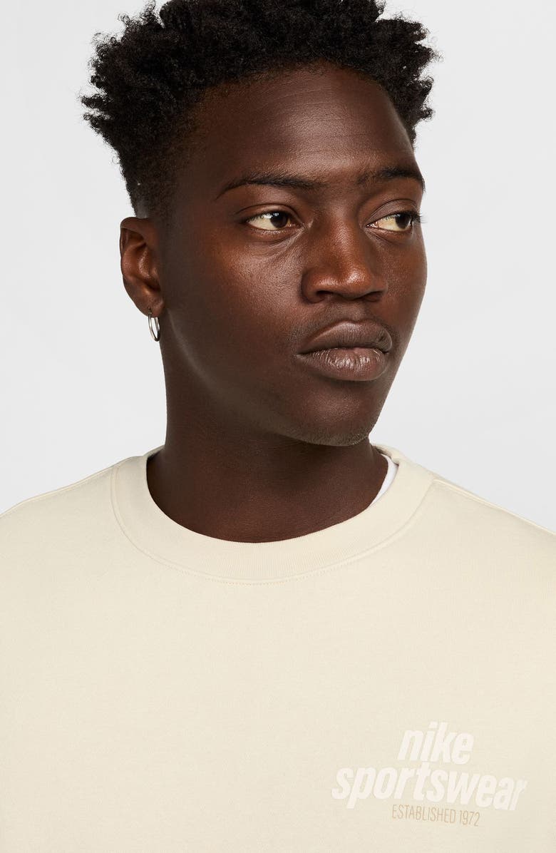 Nike Club Fleece Crewneck Sweatshirt, Alternate, color, Light Khaki/ Sail