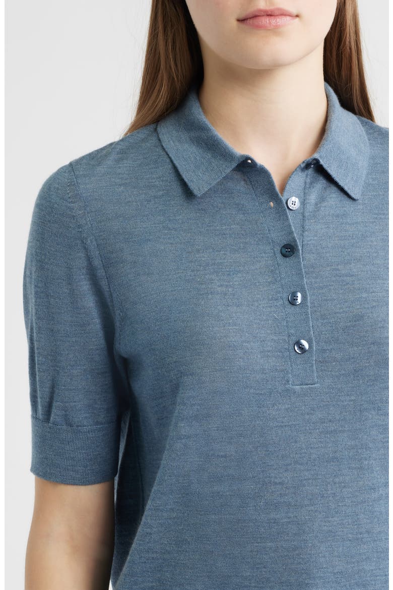 Fidenka Virgin Wool Polo Sweater, Alternate, color, TANZANITE