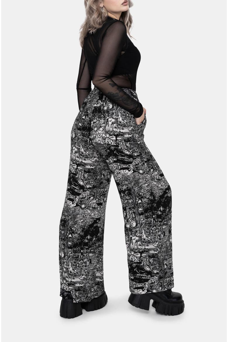Nara Boudicca Printed Wide Leg Trouser, Alternate, color, Black
