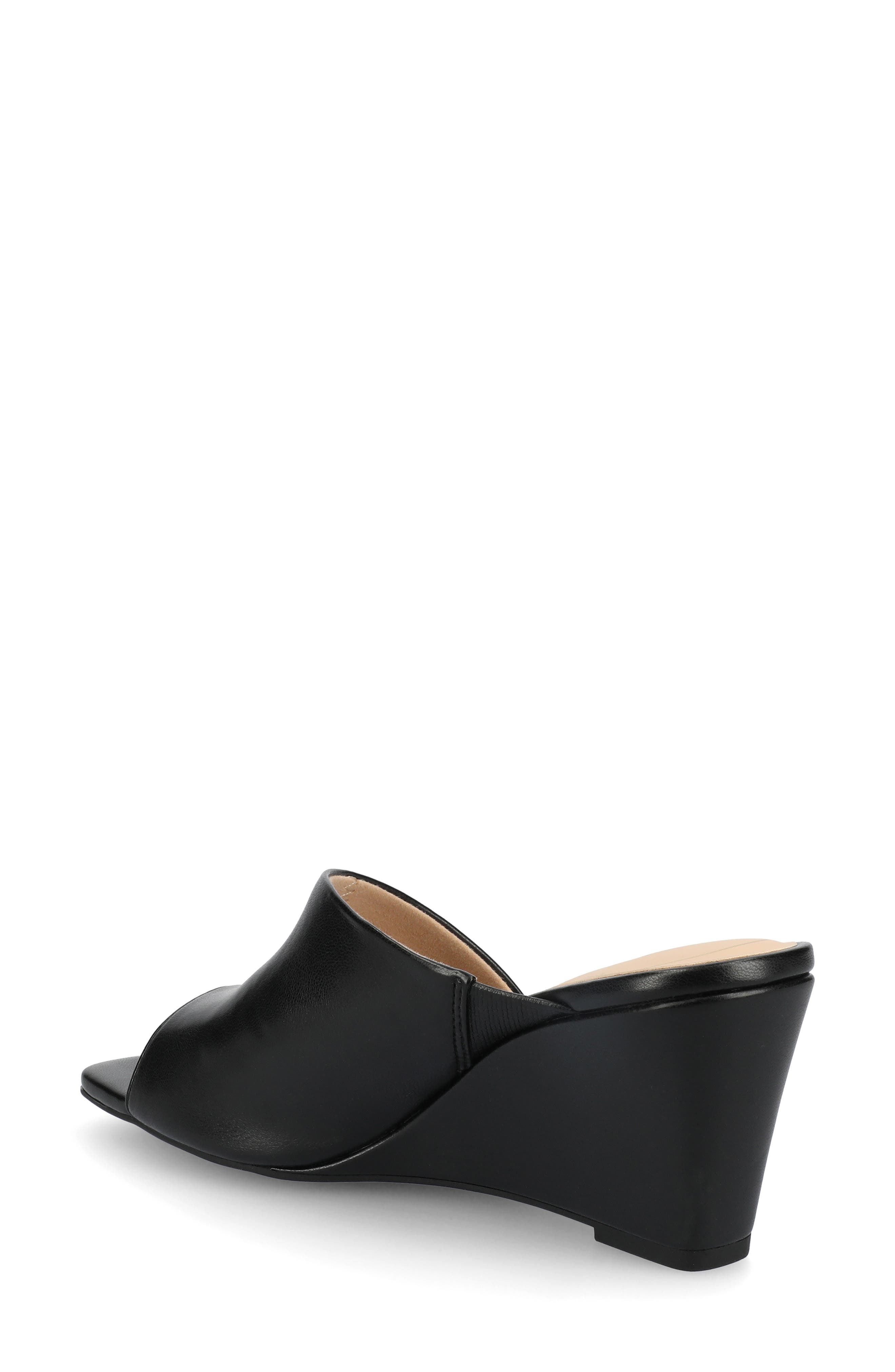 Journee Collection Clementine Wedge d'Orsay Sandal, Alternate, color, Black