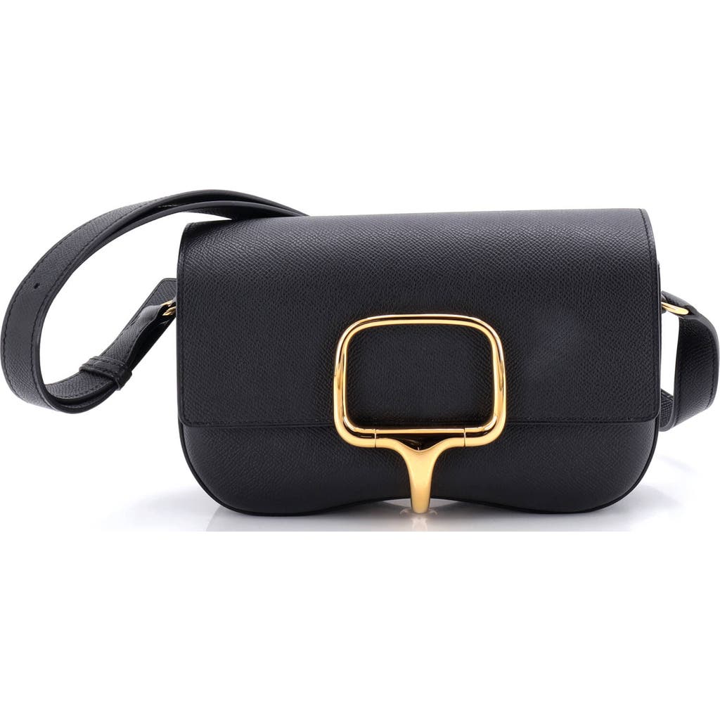 Pre-owned Hermes  Hermes Della Cavalleria Elan Shoulder Bag Epsom In Black