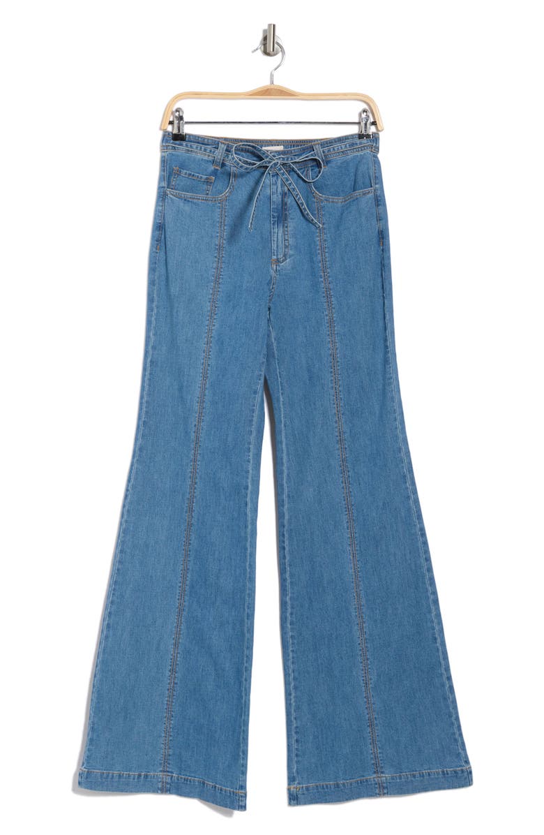 Cinq à Sept Tansy Tie Waist Flare Leg Jeans, Alternate, color, 