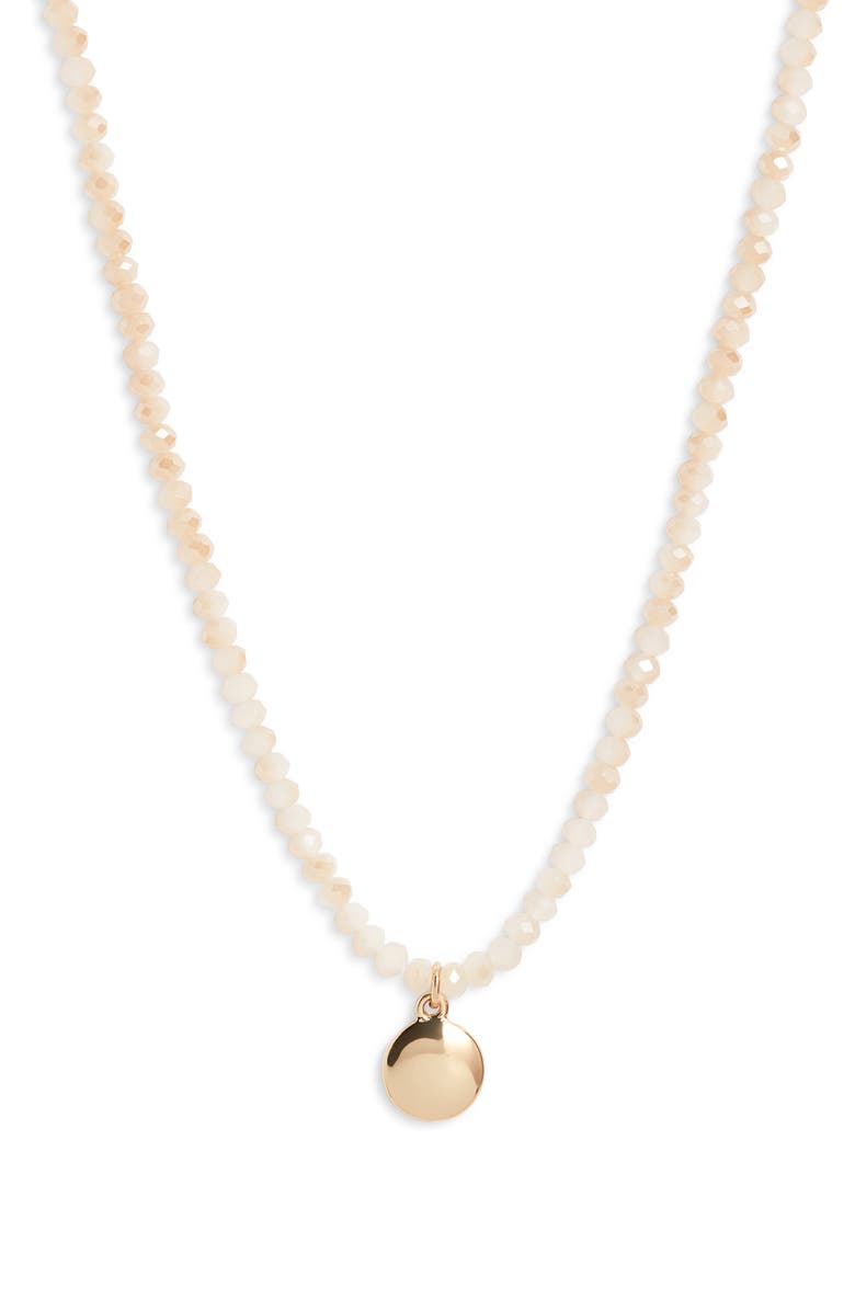 Nordstrom Beaded Charm Pendant Necklace, Main, color, Neutral- Gold