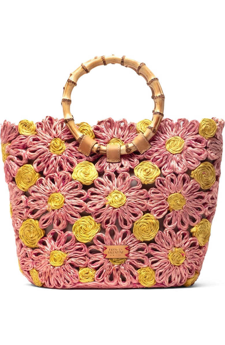 Frances Valentine Flora Tote, Main, color, Pink/ Yellow