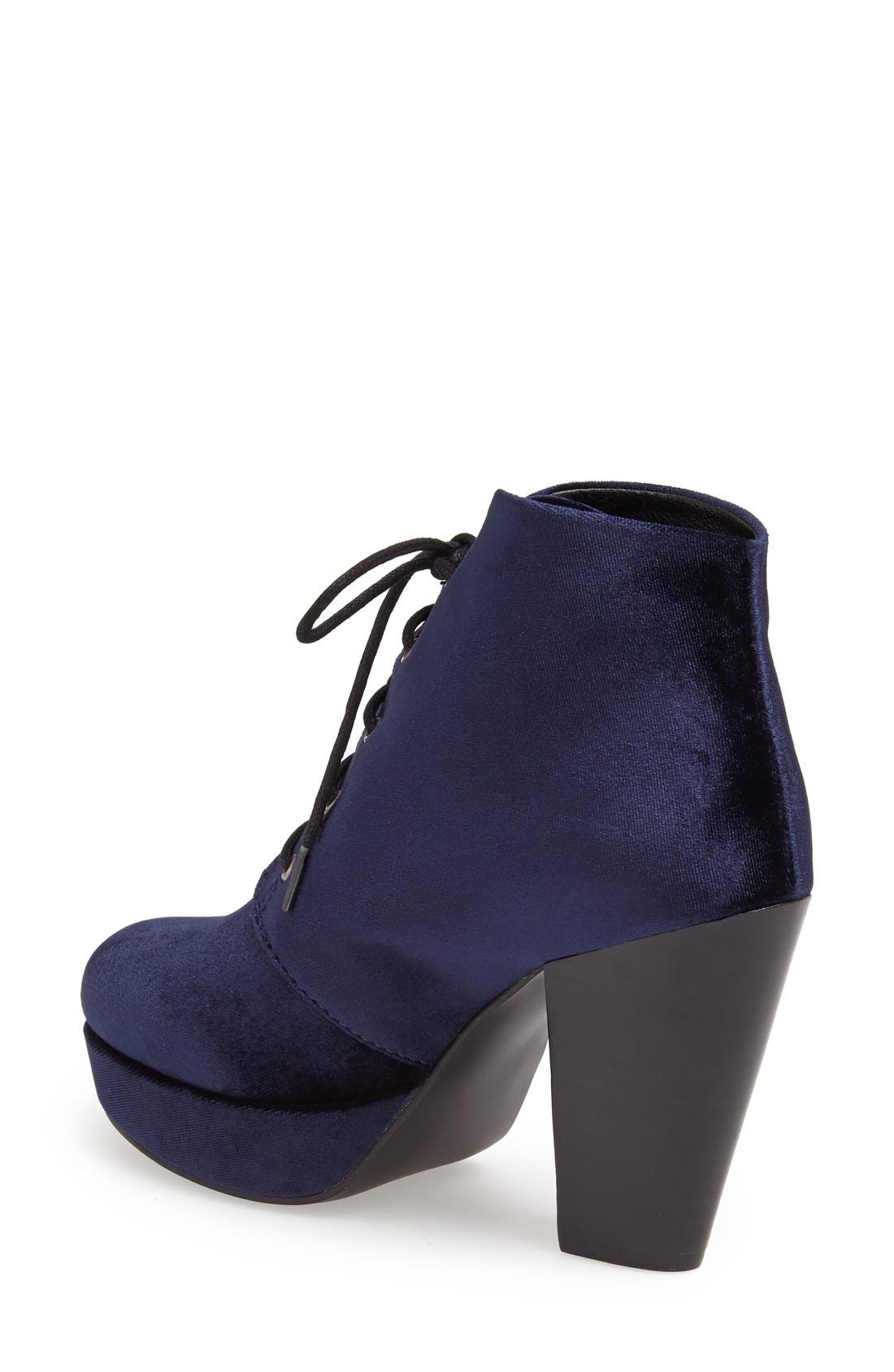 Steve Madden 'Raspy-V' Velvet Bootie, Alternate, color, 