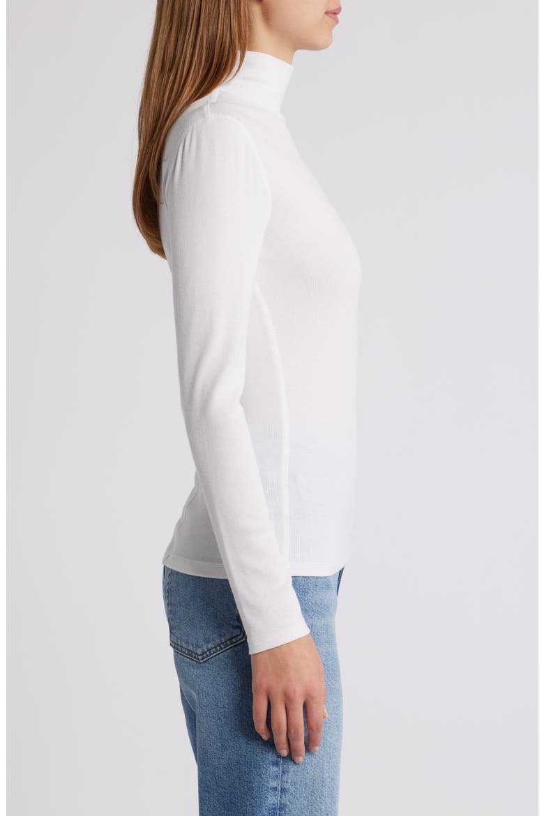 Rib Mock Neck Top, Alternate, color, WHITE