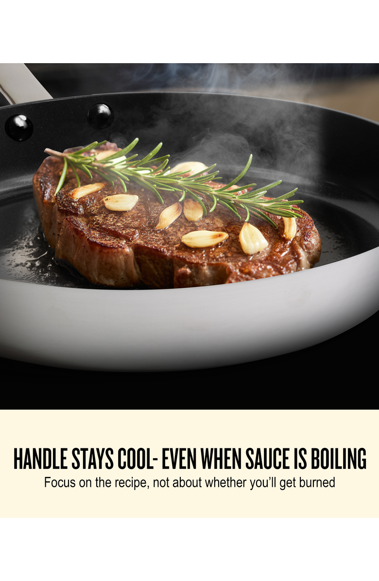 Alva Maestro Nonstick Stainless Steel Frying Pan - 5-Ply, Alternate, color, 9.5-Inch