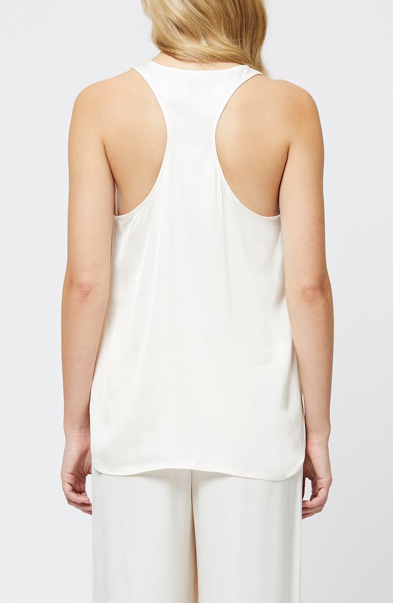 French Connection Ennis Satin Racerback Tank, Alternate, color, Porcelain Cream