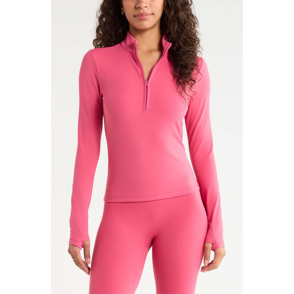 Zella Zen Half Zip Pullover In Pink