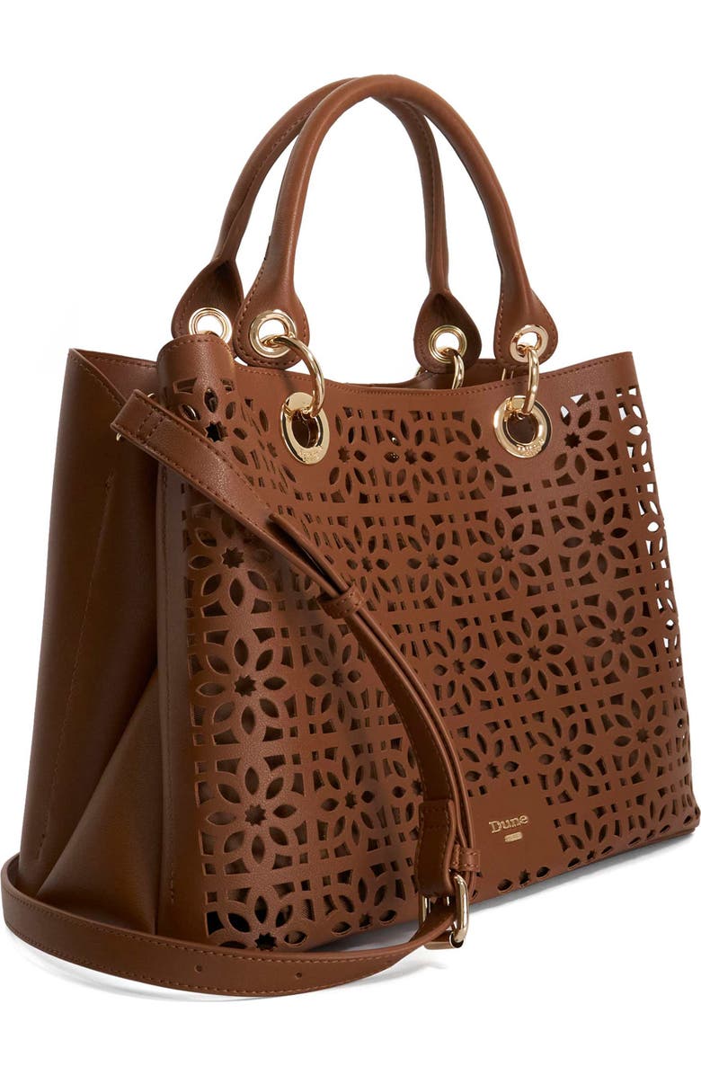 Dune London Delaser Faux Leather Tote, Alternate, color, Tan