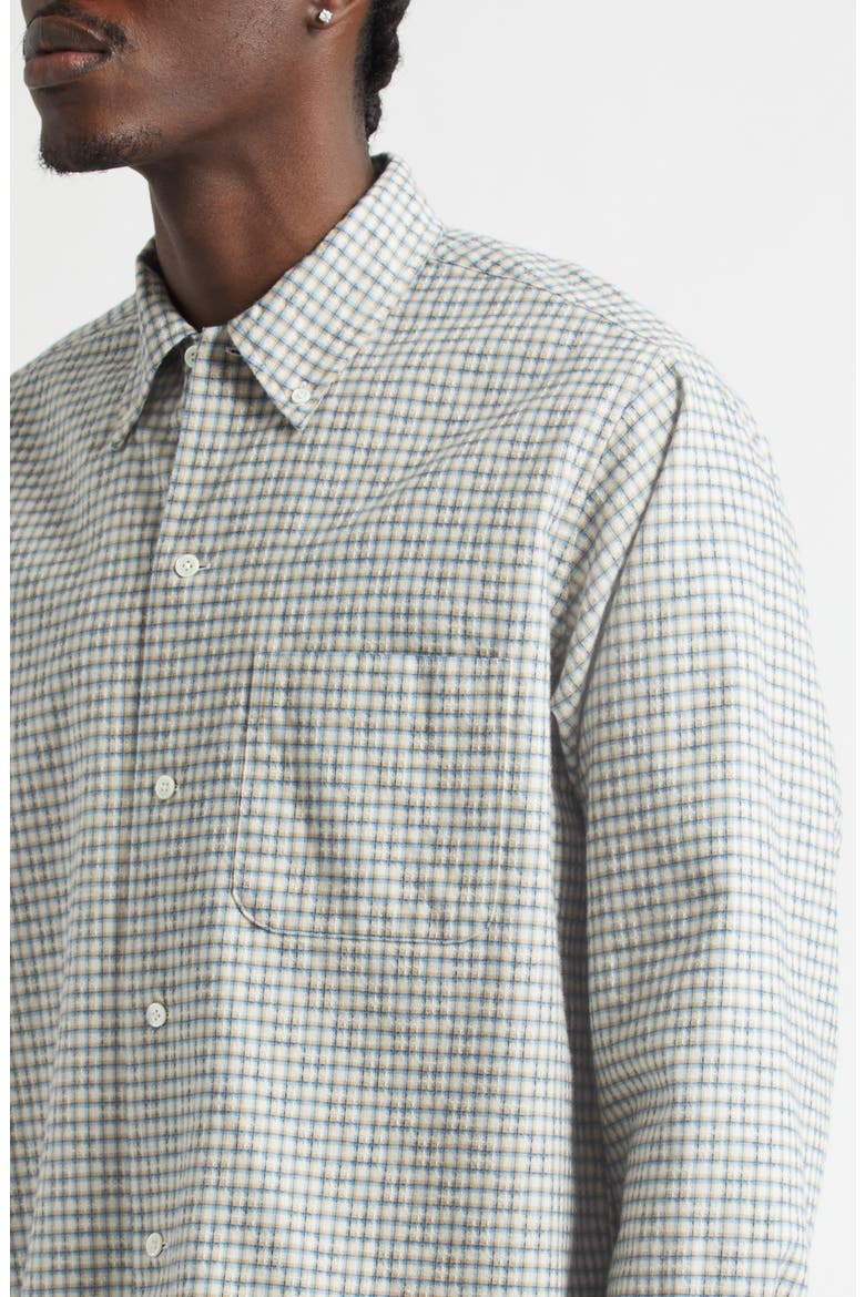 Plaid Dobby Button-Down Shirt, Alternate, color, WHITE