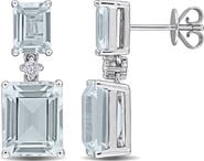 Julianna B. Aquamarine & Diamond Drop Earrings 14K