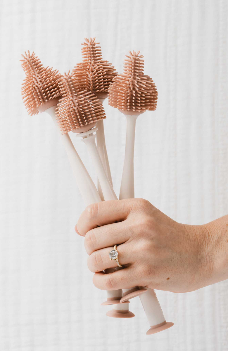 Emulait Bristled Bottle Cleaning Brush, Alternate, color, White / Pink