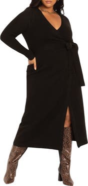 ELOQUII Sweater Wrap Dress