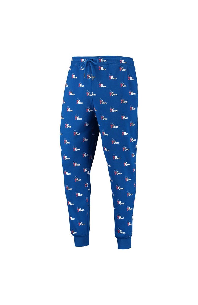 THE WILD COLLECTIVE Royal Philadelphia 76ers Allover Logo Jogger Pants, Alternate, color, Royal
