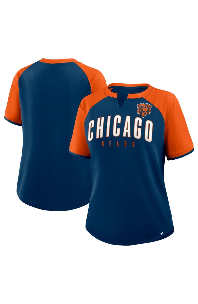 FANATICS Women's Fanatics Navy/Orange Chicago Bears Height Advantage T-Shirt, Main, color,