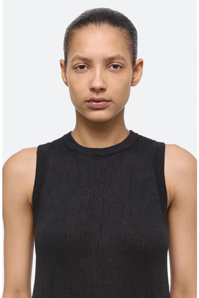 Crush Sleeveless Knit Midi Dress, Alternate, color, BLACK