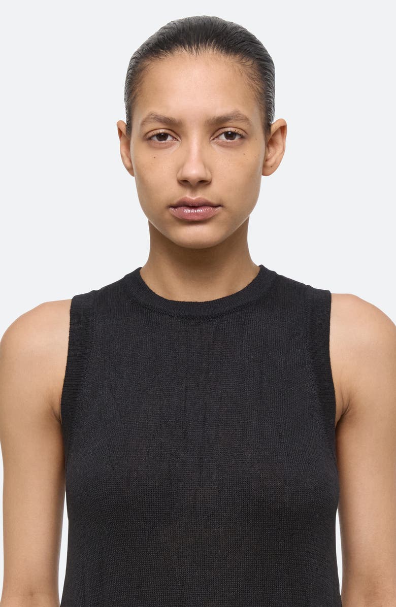 Helmut Lang Crush Sleeveless Knit Midi Dress, Alternate, color, Black