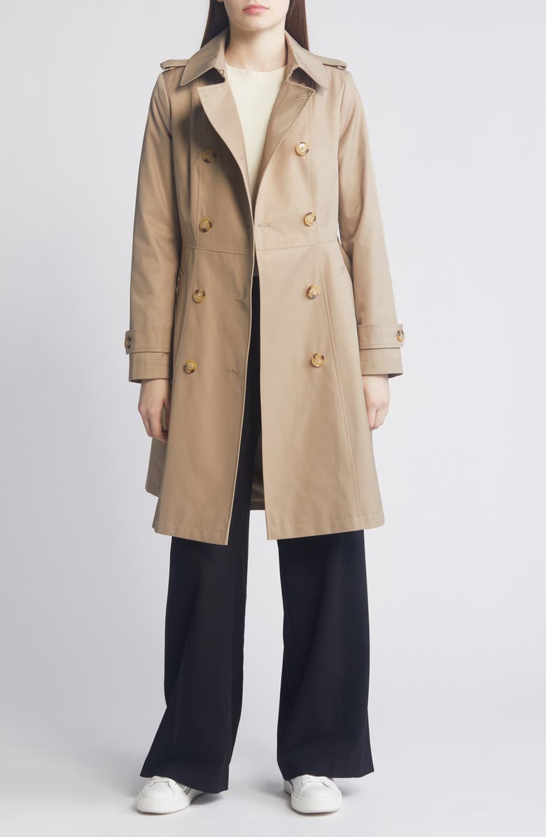 Lauren Ralph Lauren Water Resistant Belted Double Breasted Trench Coat, Alternate, color, 
