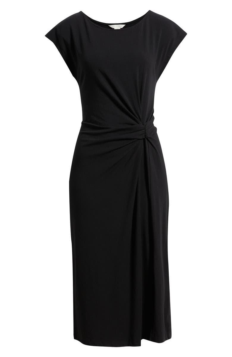 Caslon<sup>®</sup> Twist Cotton Blend Knit Midi Dress, Main, color, 