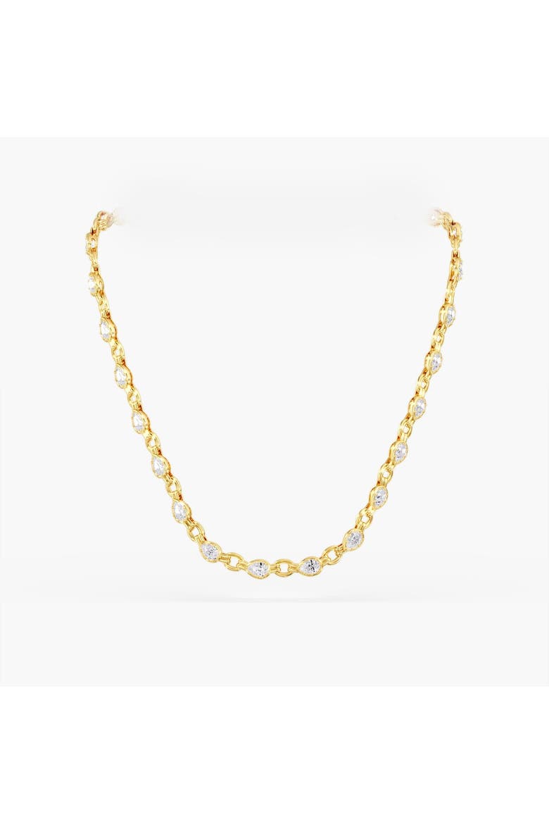 Pear Aura Link Lab Diamond Necklace in 14K, Main, color, Yellow Gold
