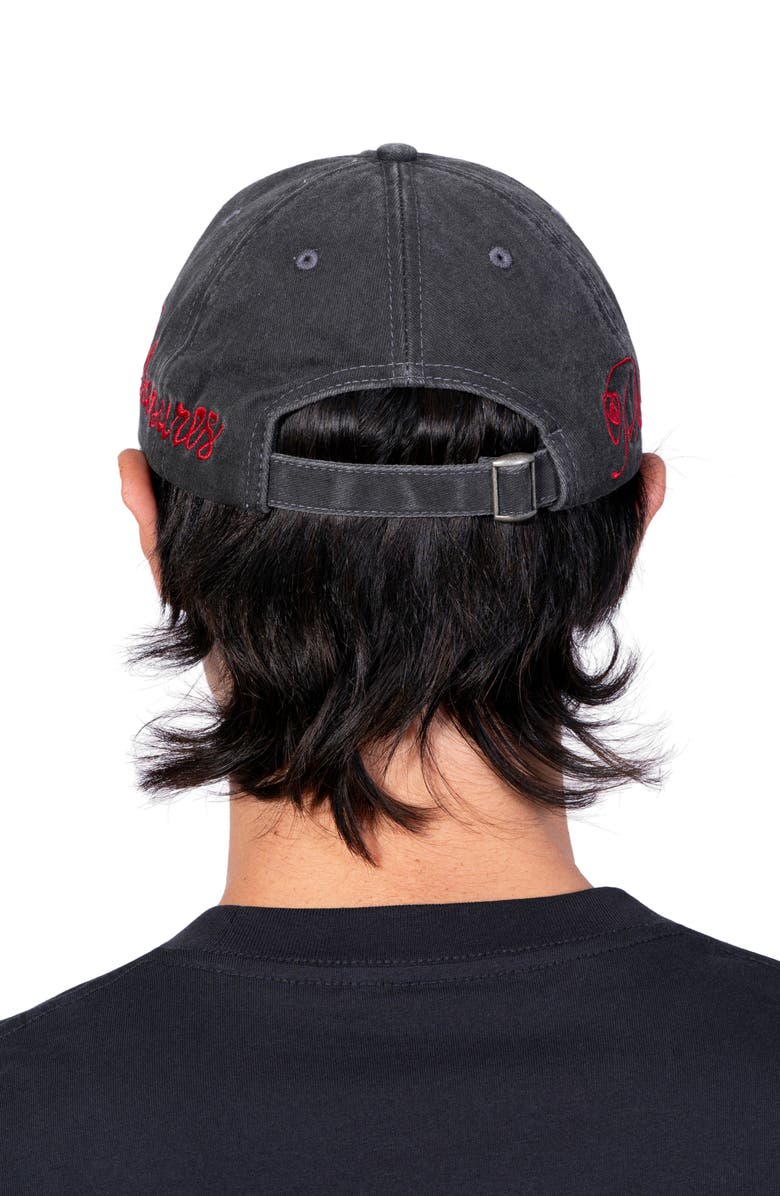 PLEASURES Scrawl Adjustable Cotton Twill Baseball Cap, Alternate, color, Black