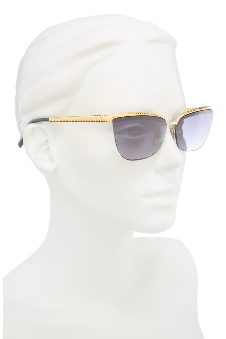 Tubogas Semi Rimless Cateye Sunglasses, Alternate, color, SHINY ENDURA GOLD / SMOKE