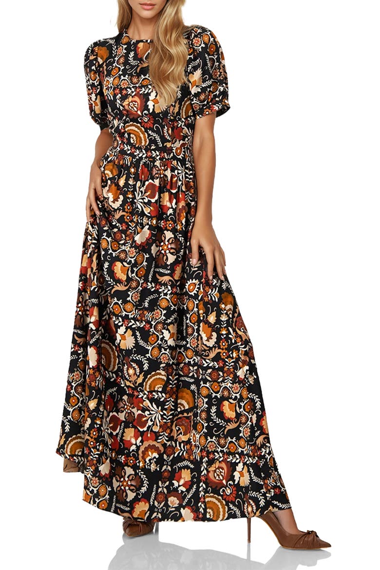 Maxi Dress with Open Back, Main, color, Multicolor