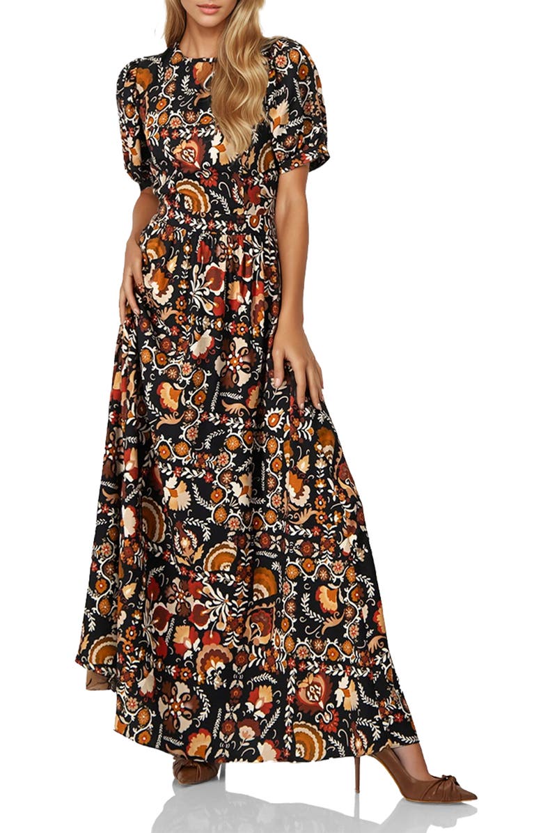 IVONNE Maxi Dress with Open Back, Main, color, Multicolor