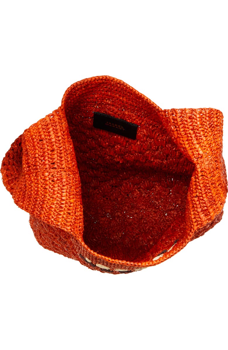 Isabel Marant Small Praia Raffia Tote, Alternate, color, Orange