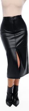 Popilush Sculpted Faux Leather Contour Skirt