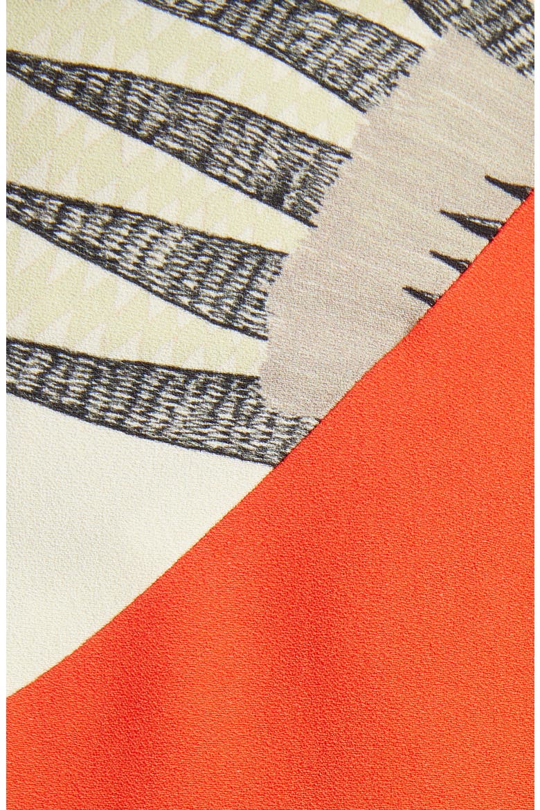 Asymmetrical Colorblock Print Skirt, Alternate, color, ECRU